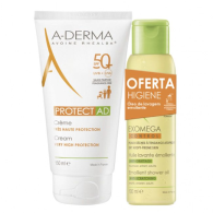 A-Derma Protect AD Promo Creme SPF50+ 150 ml com Oferta de Exomega leo Duche 100 ml